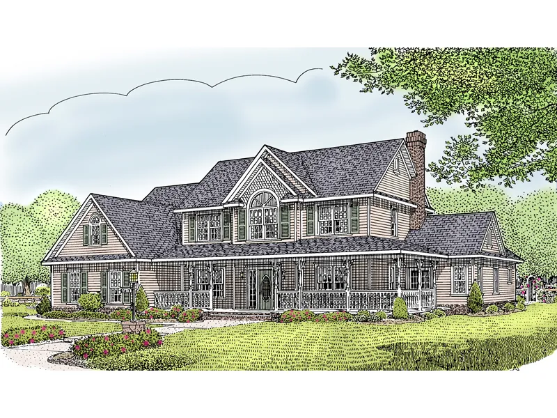 Country Style Charmer With Wrap-Around Porch