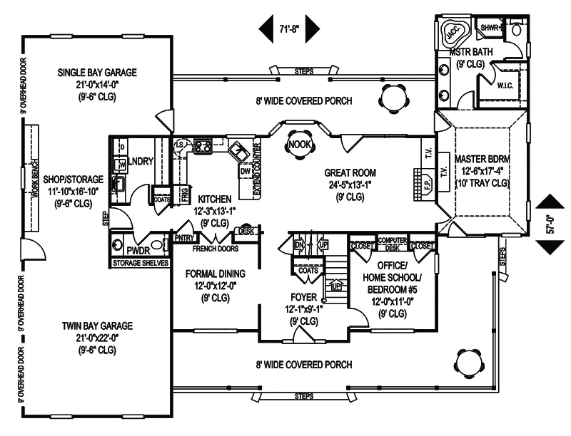 Country House Plan First Floor - Chandler Way Country Home 067D-0038 - Search House Plans and More