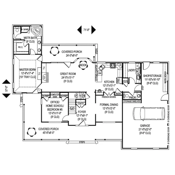 Country House Plan First Floor - Mecca Victorian Home 067D-0039 - Shop House Plans and More