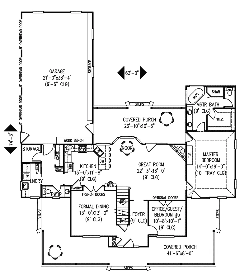Country House Plan First Floor - Ladue Lakes Country Home 067D-0040 - Shop House Plans and More