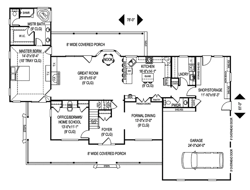 Traditional House Plan First Floor - Fabian Hill Luxury Farmhouse 067D-0041 - Search House Plans and More