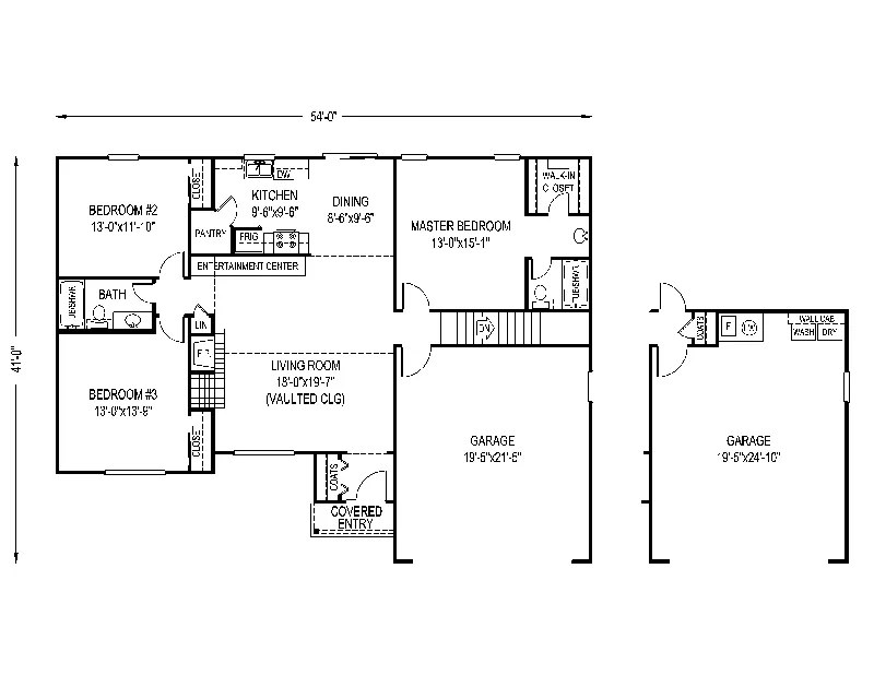 Ranch House Plan First Floor - Fox Mill Modest Ranch Home 067D-0044 - Search House Plans and More