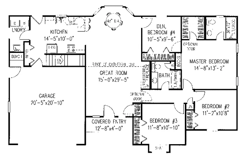 Ranch House Plan First Floor - Hermondale Brick Ranch Home 067D-0046 - Search House Plans and More