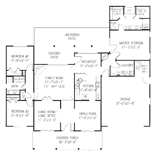 Ranch House Plan First Floor - Ravenhill Traditional Ranch Home 067D-0047 - Shop House Plans and More