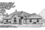 Brick Ranch House With Arched Front Entry