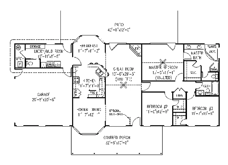 Country House Plan First Floor - Lucille Country Home 067D-0050 - Shop House Plans and More