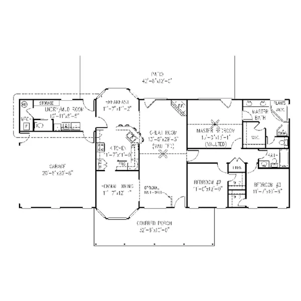 Traditional House Plan First Floor - Lucille Country Home 067D-0050 - Shop House Plans and More