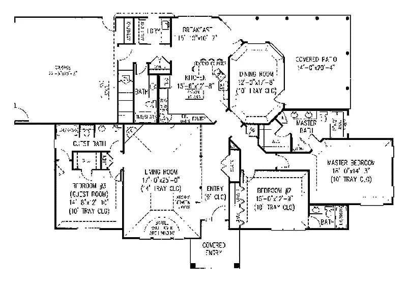 Ranch House Plan First Floor - Samson Mill Ranch Home 067D-0051 - Shop House Plans and More
