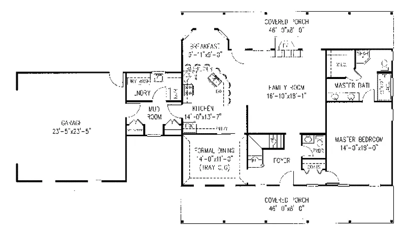 Farmhouse Plan First Floor - Newhall Country Farmhouse 067D-0053 - Shop House Plans and More