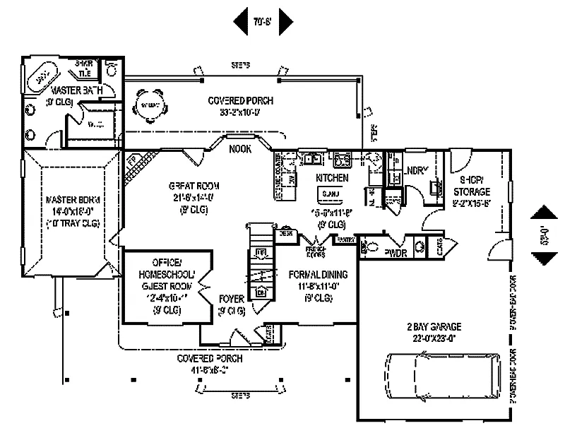Country House Plan First Floor - Newby Country Farmhouse 067D-0057 - Shop House Plans and More