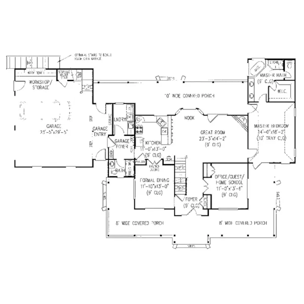 Farmhouse Plan First Floor - Schofield Place Country Home 067D-0060 - Shop House Plans and More