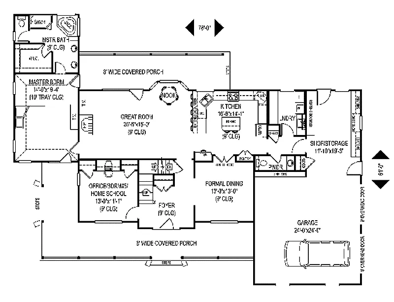 Country House Plan First Floor - Owendale Country Farmhouse 067D-0063 - Shop House Plans and More