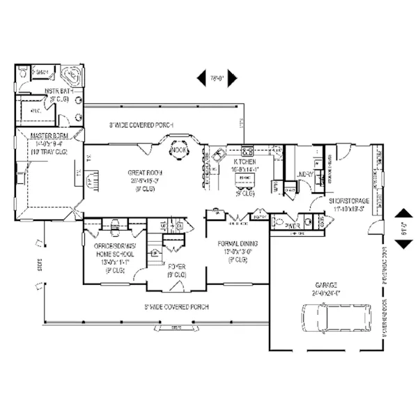 Traditional House Plan First Floor - Owendale Country Farmhouse 067D-0063 - Shop House Plans and More