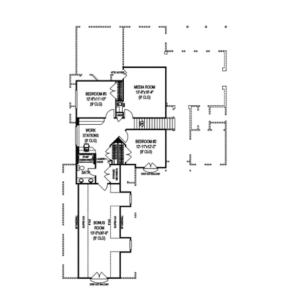 Contemporary House Plan Second Floor - Highland Terrace European Home 067S-0001 - Search House Plans and More