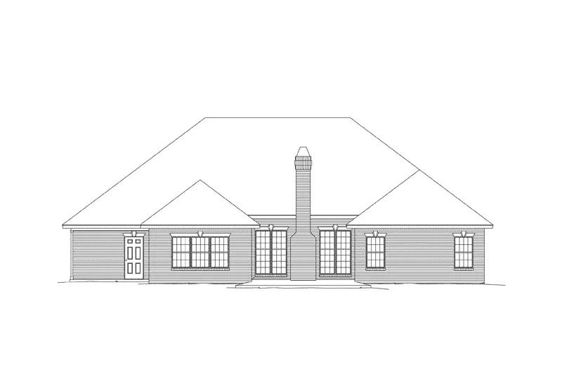 Ranch House Plan Rear Elevation - Rosebriar European Home 068D-0001 - Shop House Plans and More