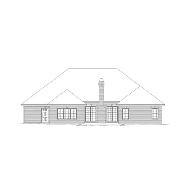 Ranch House Plan Rear Elevation - Rosebriar European Home 068D-0001 - Shop House Plans and More