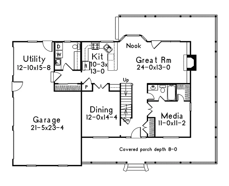 Country House Plan First Floor - Newburgh Country Farmhouse 068D-0002 - Shop House Plans and More