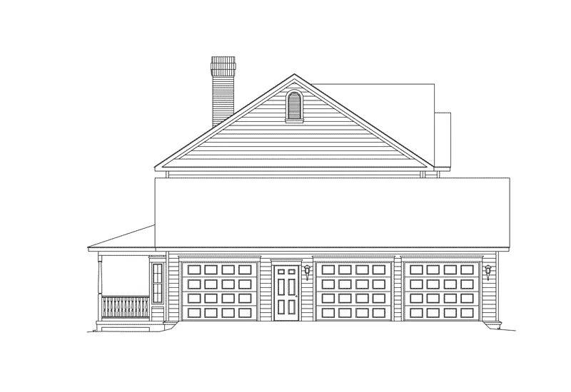 Country House Plan Left Elevation - Newburgh Country Farmhouse 068D-0002 - Shop House Plans and More