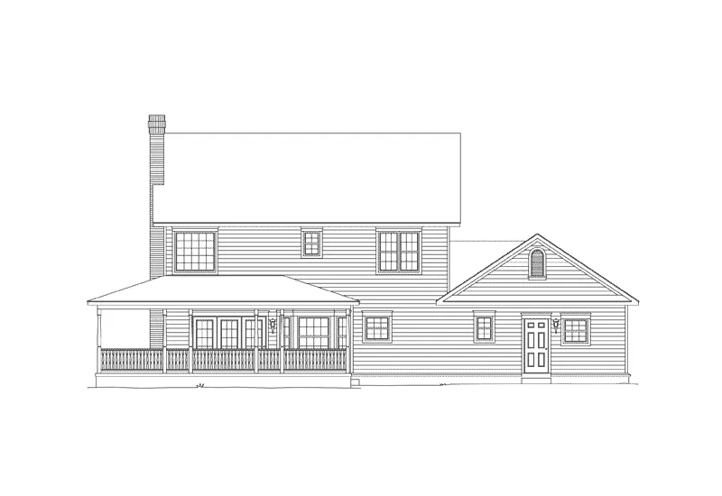 Country House Plan Rear Elevation - Newburgh Country Farmhouse 068D-0002 - Shop House Plans and More
