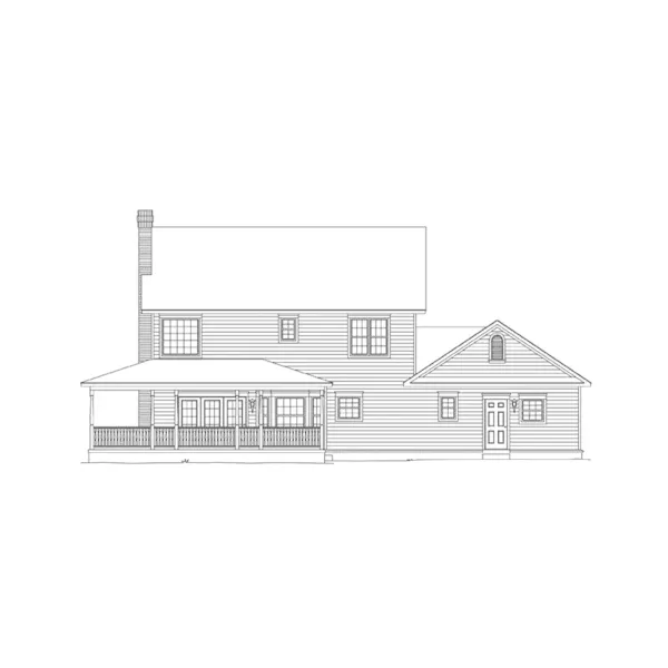 Farmhouse Plan Rear Elevation - Newburgh Country Farmhouse 068D-0002 - Shop House Plans and More