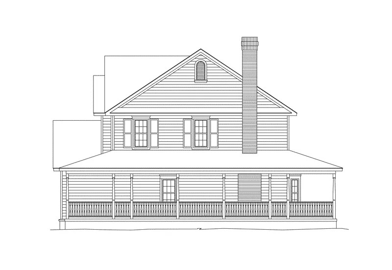 Country House Plan Right Elevation - Newburgh Country Farmhouse 068D-0002 - Shop House Plans and More