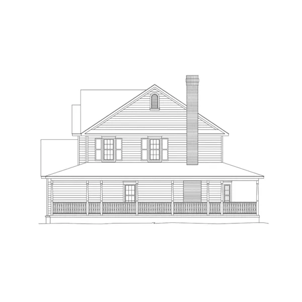 Farmhouse Plan Right Elevation - Newburgh Country Farmhouse 068D-0002 - Shop House Plans and More