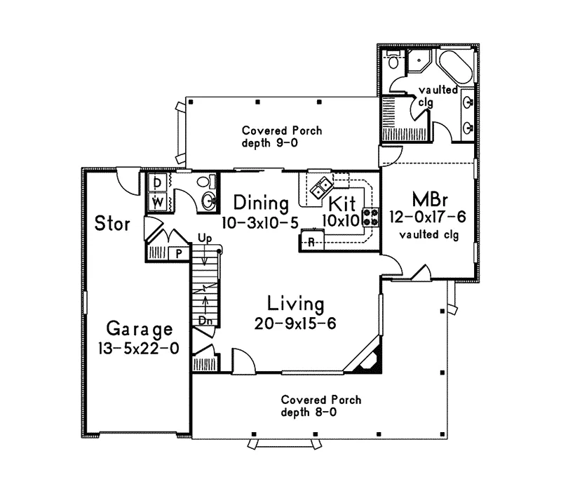Farmhouse Plan First Floor - Ellington Country Farmhouse 068D-0003 - Search House Plans and More