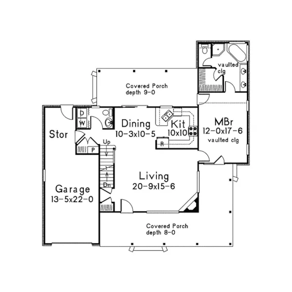 Farmhouse Plan First Floor - Ellington Country Farmhouse 068D-0003 - Search House Plans and More