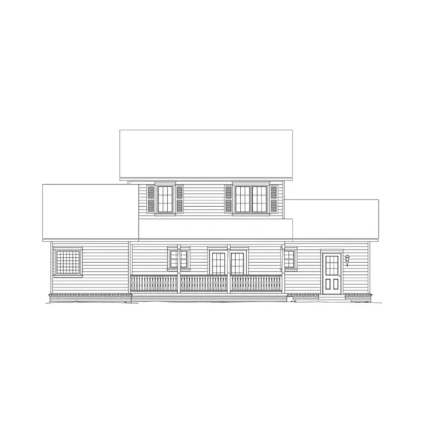 Farmhouse Plan Rear Elevation - Ellington Country Farmhouse 068D-0003 - Search House Plans and More