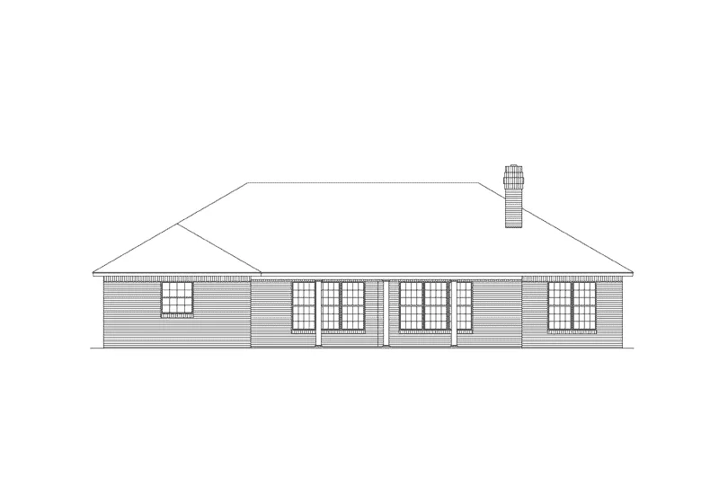 Ranch House Plan Rear Elevation - Bainbridge Ranch Home 068D-0004 - Search House Plans and More