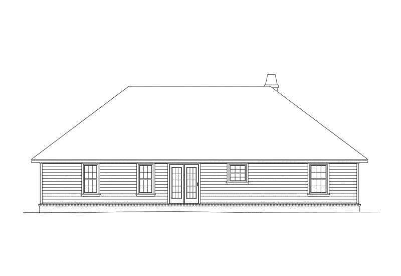 Ranch House Plan Rear Elevation - Bonham Ranch Home 068D-0005 - Search House Plans and More