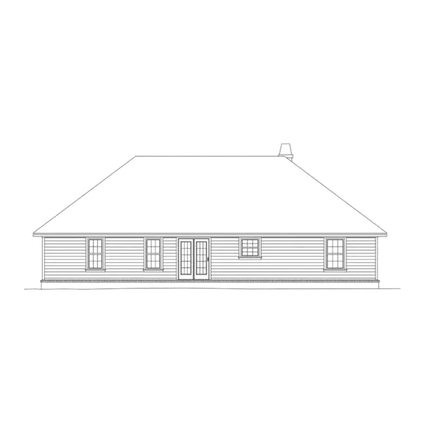 Ranch House Plan Rear Elevation - Bonham Ranch Home 068D-0005 - Search House Plans and More