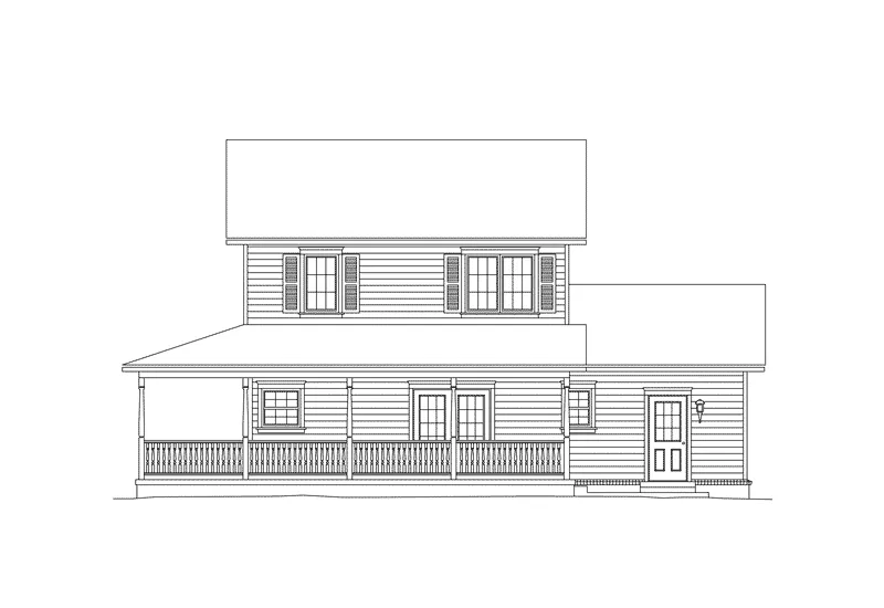 Farmhouse Plan Rear Elevation - Caroline Country Farmhouse 068D-0006 - Search House Plans and More