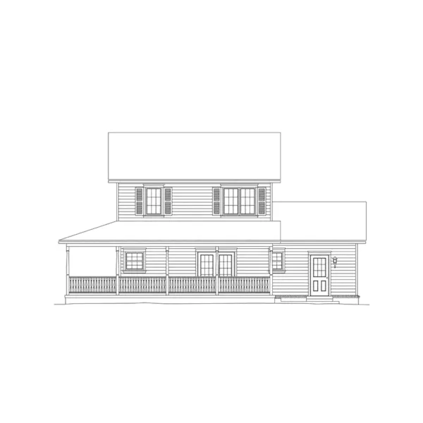 Traditional House Plan Rear Elevation - Caroline Country Farmhouse 068D-0006 - Search House Plans and More