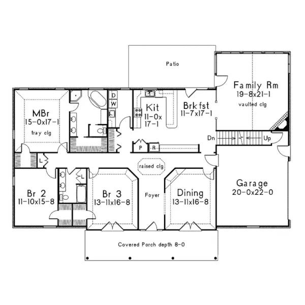 Country House Plan First Floor - Miranda Southern Style Home 068D-0008 - Shop House Plans and More