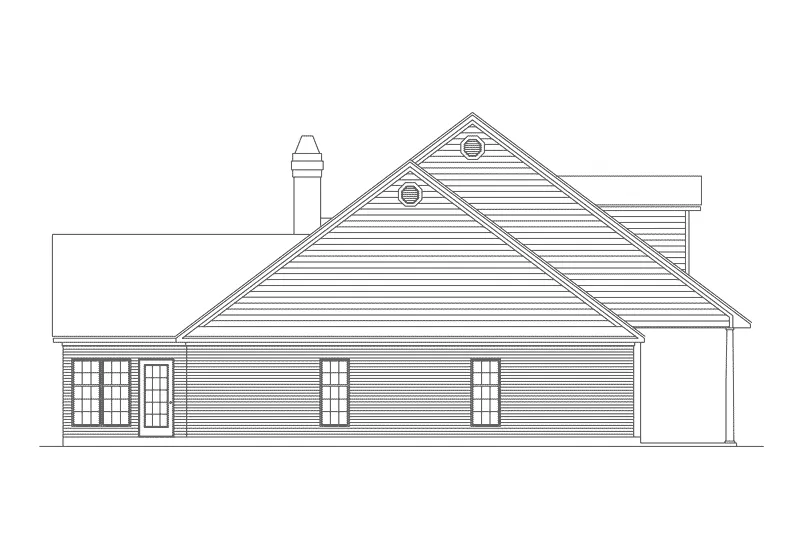 Ranch House Plan Left Elevation - Miranda Southern Style Home 068D-0008 - Shop House Plans and More