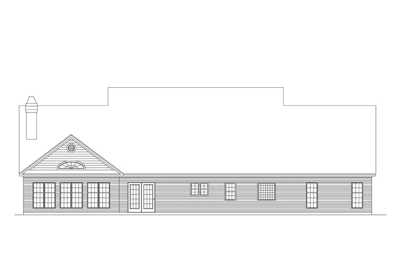 Cape Cod & New England House Plan Rear Elevation - Miranda Southern Style Home 068D-0008 - Shop House Plans and More