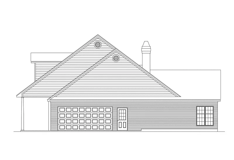 Ranch House Plan Right Elevation - Miranda Southern Style Home 068D-0008 - Shop House Plans and More