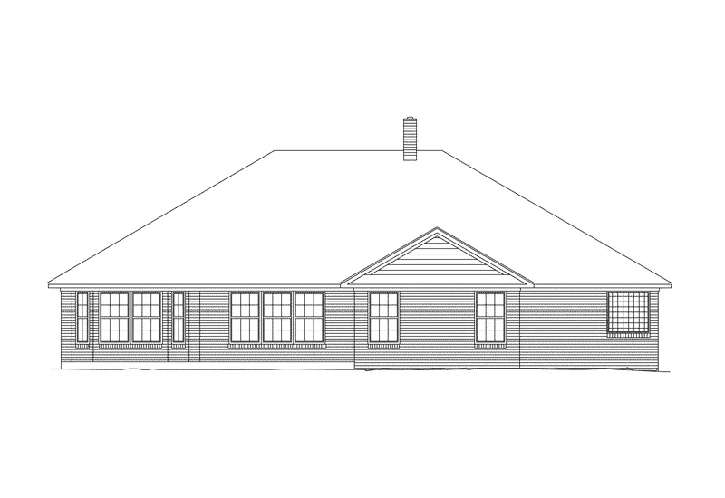 Ranch House Plan Rear Elevation - Quailcreek Ranch Home 068D-0009 - Shop House Plans and More