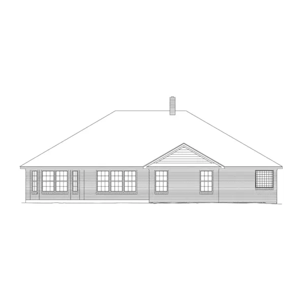 Traditional House Plan Rear Elevation - Quailcreek Ranch Home 068D-0009 - Shop House Plans and More