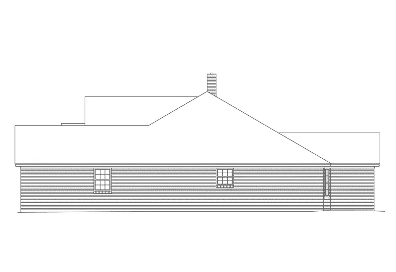 Ranch House Plan Right Elevation - Quailcreek Ranch Home 068D-0009 - Shop House Plans and More