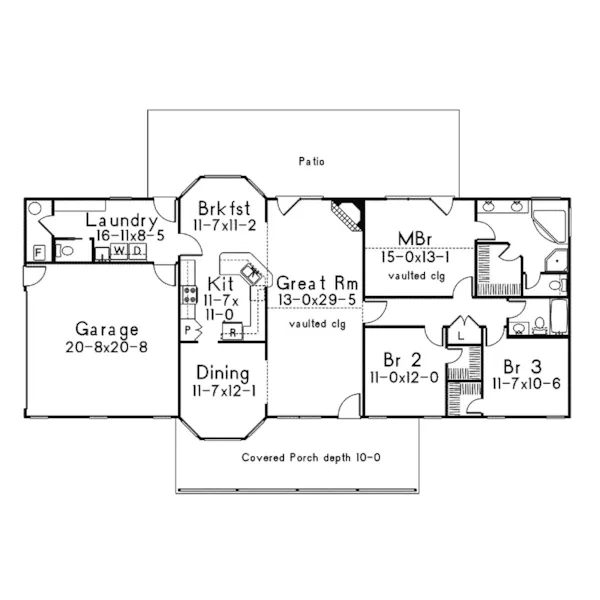 Country House Plan First Floor - Spring Hill Cape Cod Home 068D-0010 - Shop House Plans and More