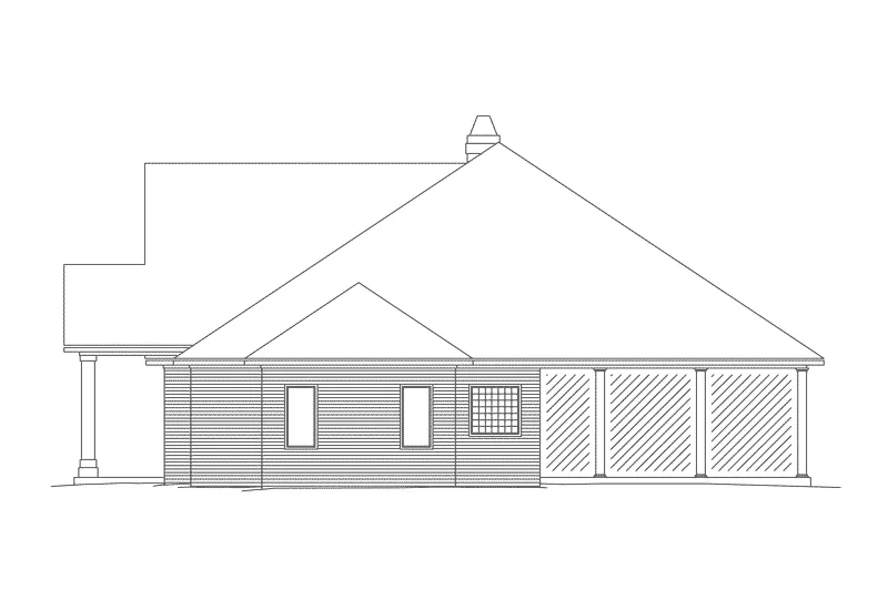 Traditional House Plan Right Elevation - Berkshire Traditional Home 068D-0011 - Search House Plans and More