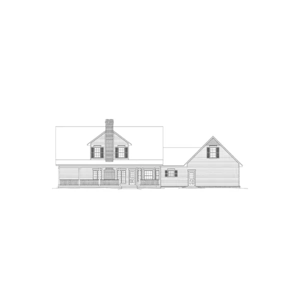 Country House Plan Rear Elevation - Berryridge Cape Cod Style Home 068D-0012 - Search House Plans and More