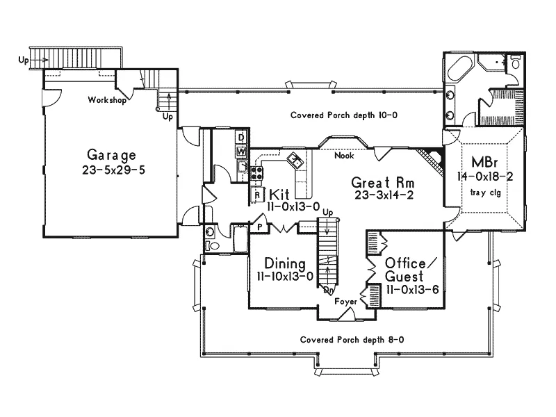 Farmhouse Plan First Floor - Amelia Country Farmhouse 068D-0013 - Search House Plans and More