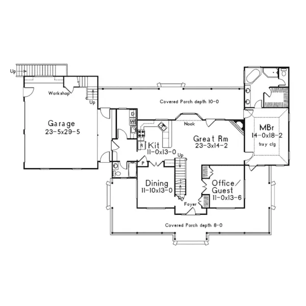 Farmhouse Plan First Floor - Amelia Country Farmhouse 068D-0013 - Search House Plans and More