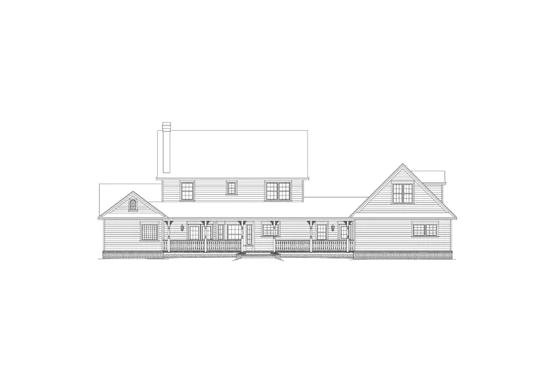 Farmhouse Plan Rear Elevation - Amelia Country Farmhouse 068D-0013 - Search House Plans and More