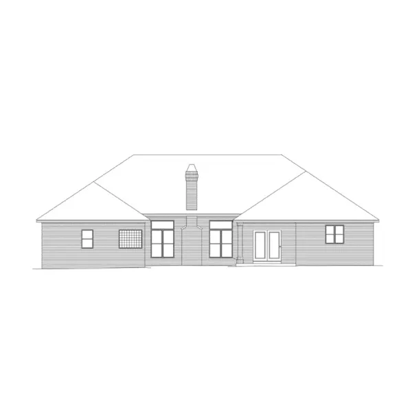 Traditional House Plan Rear Elevation - Westpark Ranch Home 068D-0014 - Shop House Plans and More