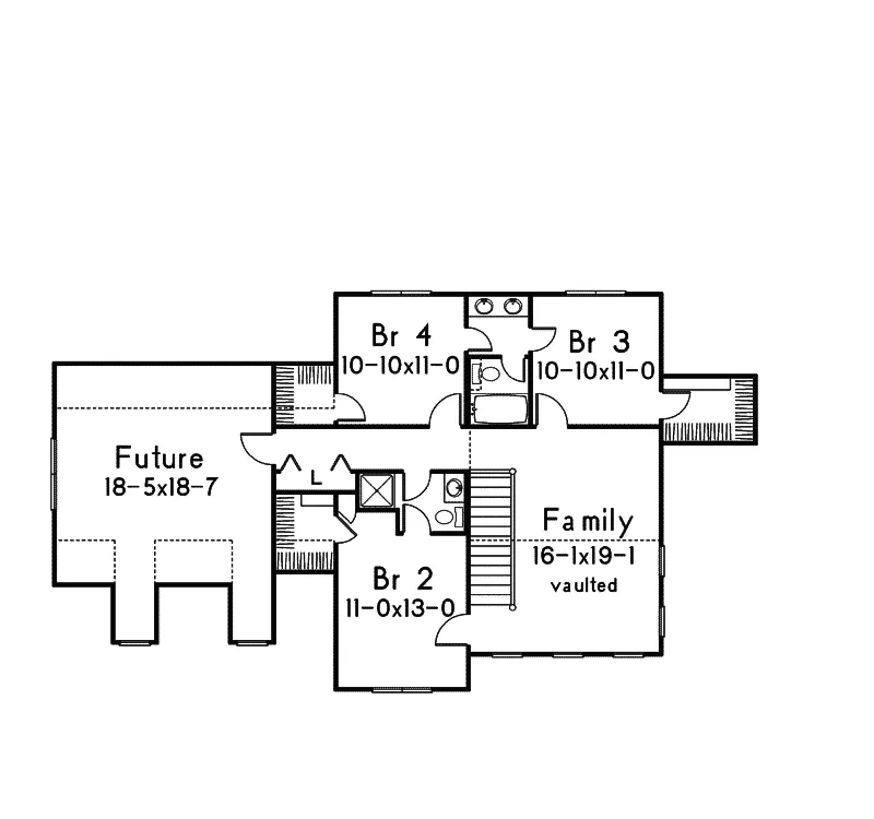Farmhouse Plan Second Floor - Whittier  Country Style Home 068D-0015 - Shop House Plans and More