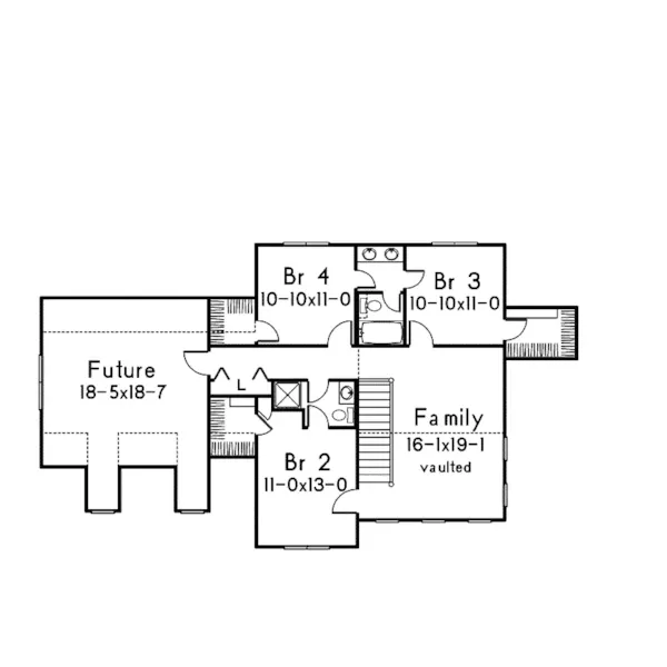 Traditional House Plan Second Floor - Whittier  Country Style Home 068D-0015 - Shop House Plans and More